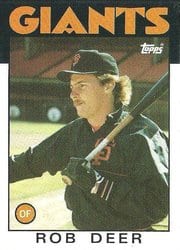 1986 Topps Base Set Rob Deer #249 card