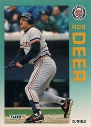 1992 Fleer Base Set Rob Deer #132 card
