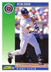 1992 Score Base Set Rob Deer #56 card