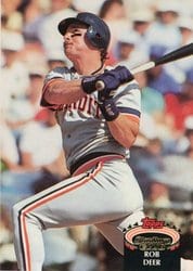 1992 Stadium Club Base Set Rob Deer #92 card