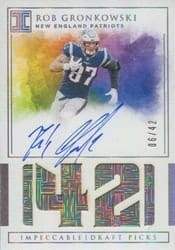2020 Panini Impeccable 2019 Panini Impeccable Update I: Impeccable Draft Picks Autographs Rob Gronkowski #IDP-RG card