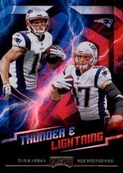 2018 Panini Playoff Thunder & Lightning Rob Gronkowski / Chris Hogan #12 card