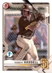 2021 Bowman 1st Edition Base Set Robert Hassell #BP-120 card