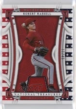 2023 Panini National Treasures Base Red, White & Blue Robert Hassell #35 card
