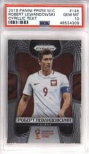 2018 Panini Prizm World Cup Robert Lewandowski Cyrillic Text #146 card