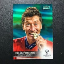 2020 Stadium Club Chrome UEFA Champions League Robert Lewandowski Green Refractor #68 card