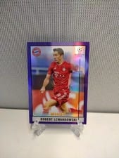 2020 Topps Merlin Chrome UEFA Champions League Robert Lewandowski Purple Refractor #75 card