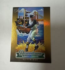 2025 Panini Three and Two Downtown Roberto Clemente #9 card