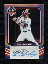 2026 Panini Stars and Stripes Prizm USA Collegiate National Team Signature Roch Cholowsky #2 card