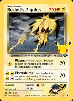 Celebrations: Classic Collection Rocket's Zapdos #15 card