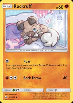 Cosmic Eclipse Rockruff #123 card
