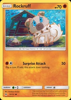 Forbidden Light Rockruff #75 card
