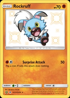 Hidden Fates Shiny Vault Rockruff #SV23 card