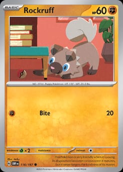 Obsidian Flames Rockruff #116 card