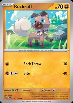 2023 Paldea Evolved Rockruff #116 card