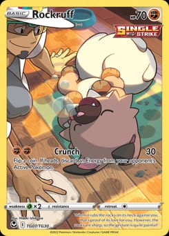 Silver Tempest Trainer Gallery Rockruff #TG07 card