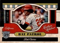 2019 Panini Leather & Lumber Bat Patrol Rod Carew #BP-5 card