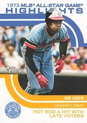 2022 Topps Heritage 1973 MLB All-Star Game Highlights Rod Carew #ASGH-10 card