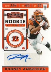 2019 Panini Contenders Base Set Rodney Anderson #209 card