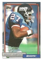 1992 Topps Base Set Rodney Hampton #210 card