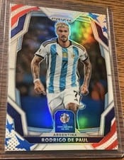 2024 Panini Prizm Copa America Rodrigo de Paul Stars Stripes #9 card