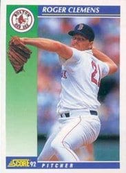 1992 Score Base Set Roger Clemens #21 card