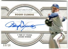 2022 Topps Definitive Collection Legendary Autographs Roger Clemens #LAC-RCL card