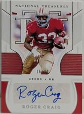 2020 Panini National Treasures Signatures Roger Craig #S-RC card