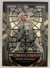 2024 Panini Obsidian Black Stained Glass Roger Staubach #1 card