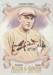 2021 Topps Allen & Ginter Base Set Rogers Hornsby #177 card