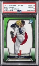 2023 Bowman Chrome WBC Flag Refractors Roki Sasaki #WBC-49 card