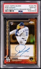 2025 Topps Gilded Collection Chrome Gold Autographs Roki Sasaki #CGA-RS card