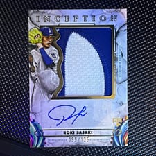 2025 Topps Inception Inception Autograph Jumbo Patch Roki Sasaki #IAJP-RS card