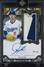 2025 Topps Transcendent Collection Rookie Showcase Patch Autographs Roki Sasaki #RSPA-RS card