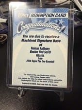 2026 Topps Tier One Machined Signatures Roman Anthony #MSA-RA card