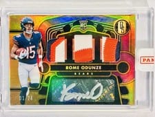 2024 Panini Gold Standard Rookie Jersey Autographs Triple Rome Odunze #4 card