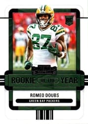 2022 Panini Contenders Rookie of the Year Contenders Romeo Doubs #ROY-RDO card
