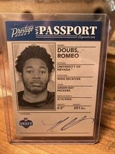 2022 Panini Prestige NFL Passport Signatures Romeo Doubs #NPS-RD card