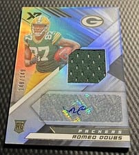 2022 Panini XR Rookie Swatch Autographs Romeo Doubs #RSA-RD card