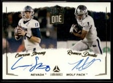 2022 Panini Luminance Year One Dual Signatures Romeo Doubs / Carson Strong #YDS-NV card