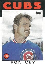 1986 Topps Base Set Ron Cey #669 card