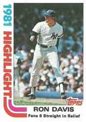 1982 Topps Base Set Ron Davis #2 card