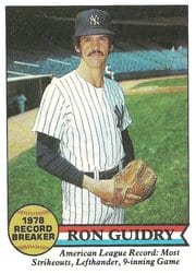 1979 Topps Base Set Ron Guidry #202 card