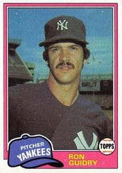 1981 Topps Base Set Ron Guidry #250 card