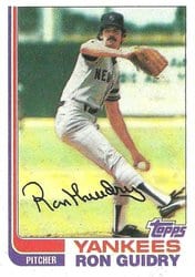 1982 Topps Base Set Ron Guidry #9 card