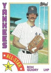 1984 Topps Base Set Ron Guidry #406 card