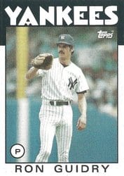 1986 Topps Base Set Ron Guidry #610 card