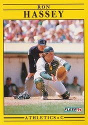 1991 Fleer Base Set Ron Hassey #8 card