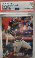 2018 Topps Ronald Acuna Jr. Bat Down #698 card
