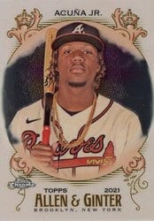 2021 Topps Allen & Ginter Chrome Base Set Ronald Acuña Jr. #72 card